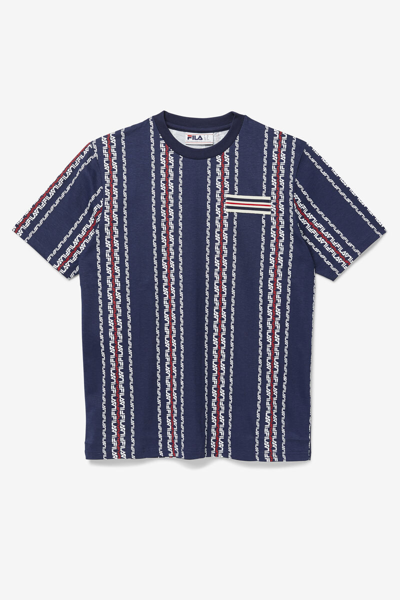 Men's Fila Steffan T Shirts Navy / Red | CRQxgQrrfaj