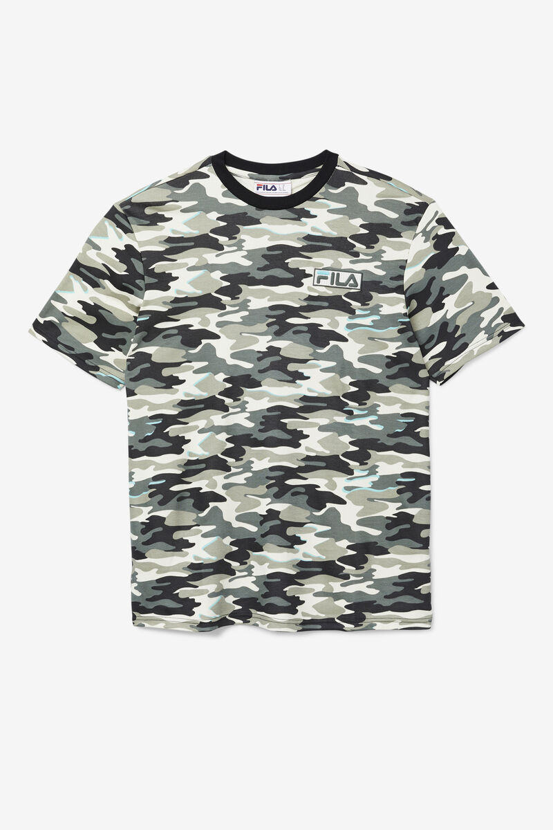Men's Fila Valentine Camo T Shirts Black | FZWwiDUHhwb