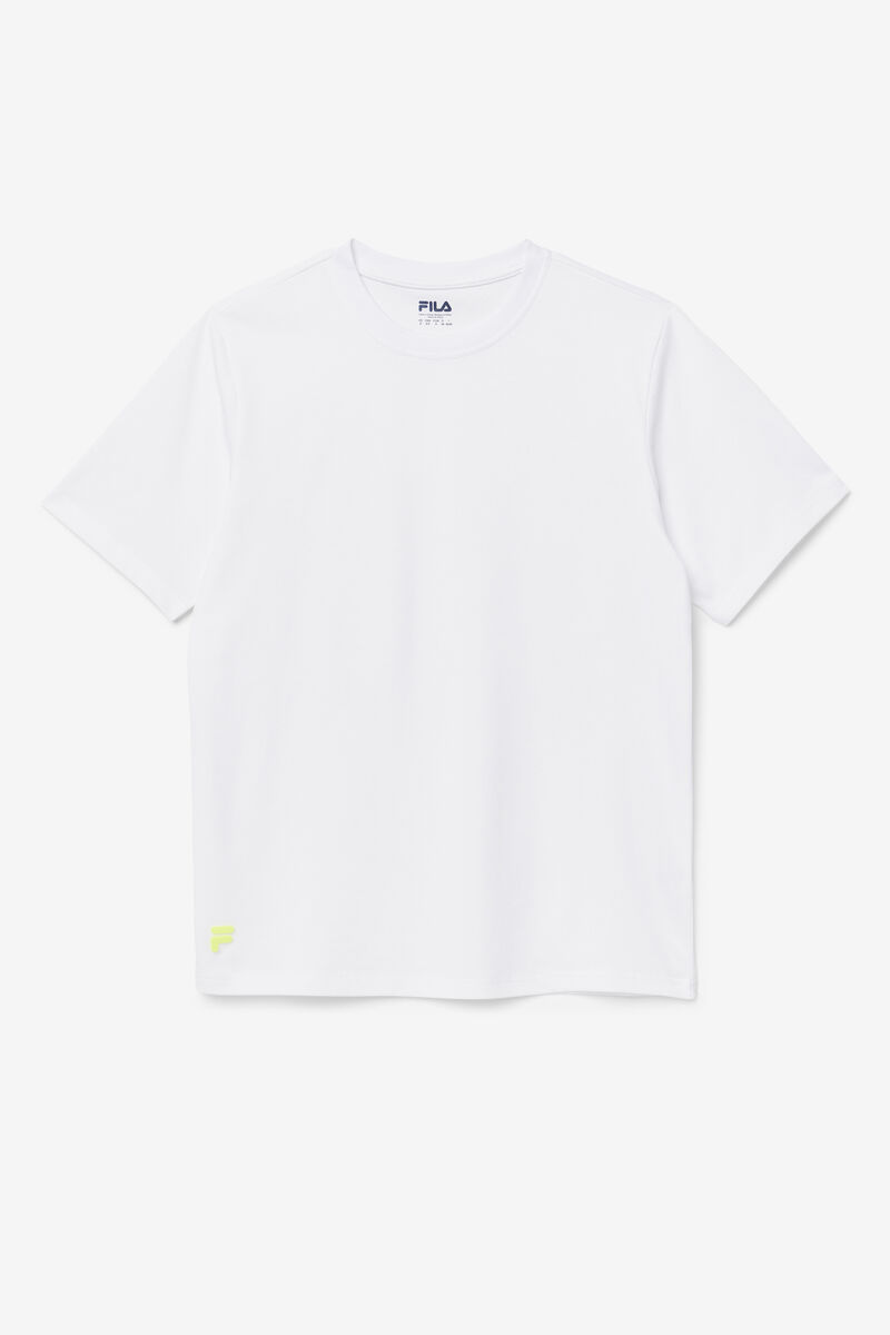 Men's Fila Vinny T Shirts White / Yellow | JWhDedEOF7E