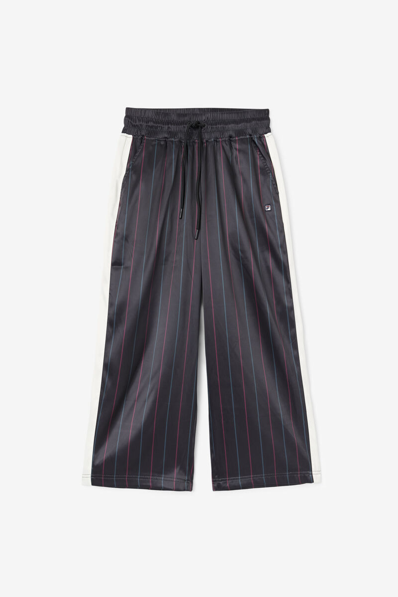 Women's Fila Aviana Cropped Satin Pant Pants Black | QrTtk1MsaGi