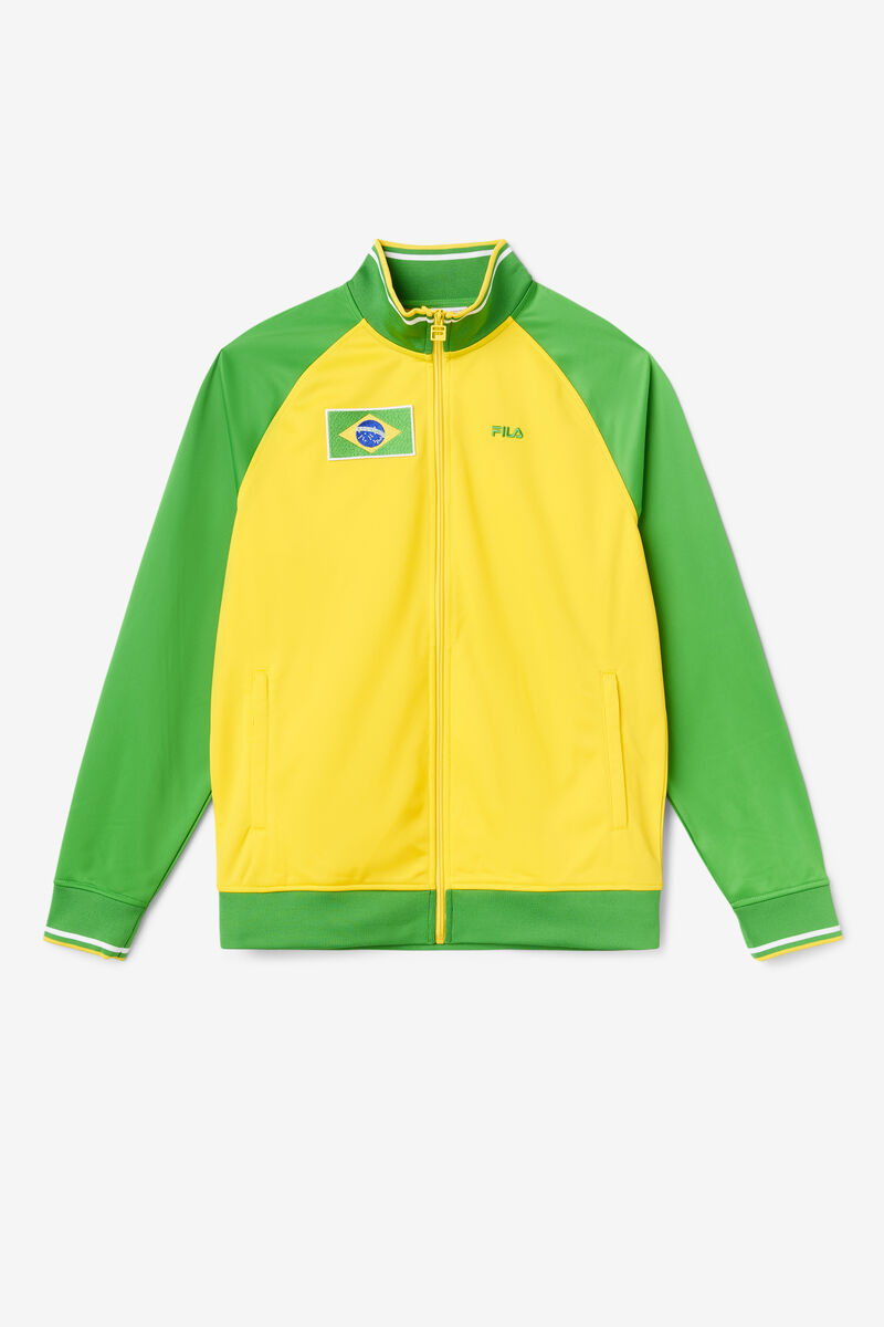 Women's Fila Brazil Track Jacket Tracksuits Yellow / Green / White | cSxfaffQVvb