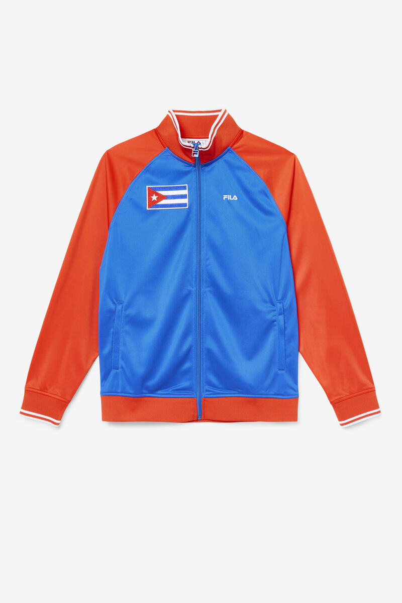 Women's Fila Cuba Track Jacket Tracksuits Red / White / Blue | 6NrubVnu2pi