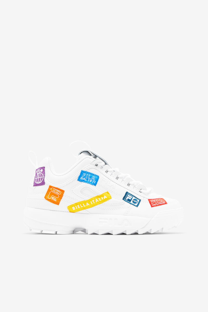 Women's Fila Disruptor 2 110th Year Anniversary Platform Shoes White / Multicolor / White | mgfYlC2q