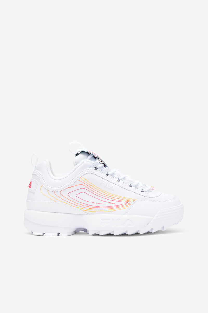 Women's Fila Disruptor 2 Stitch Sneakers White / Pink / Orange | bbO25Wd1ZQa