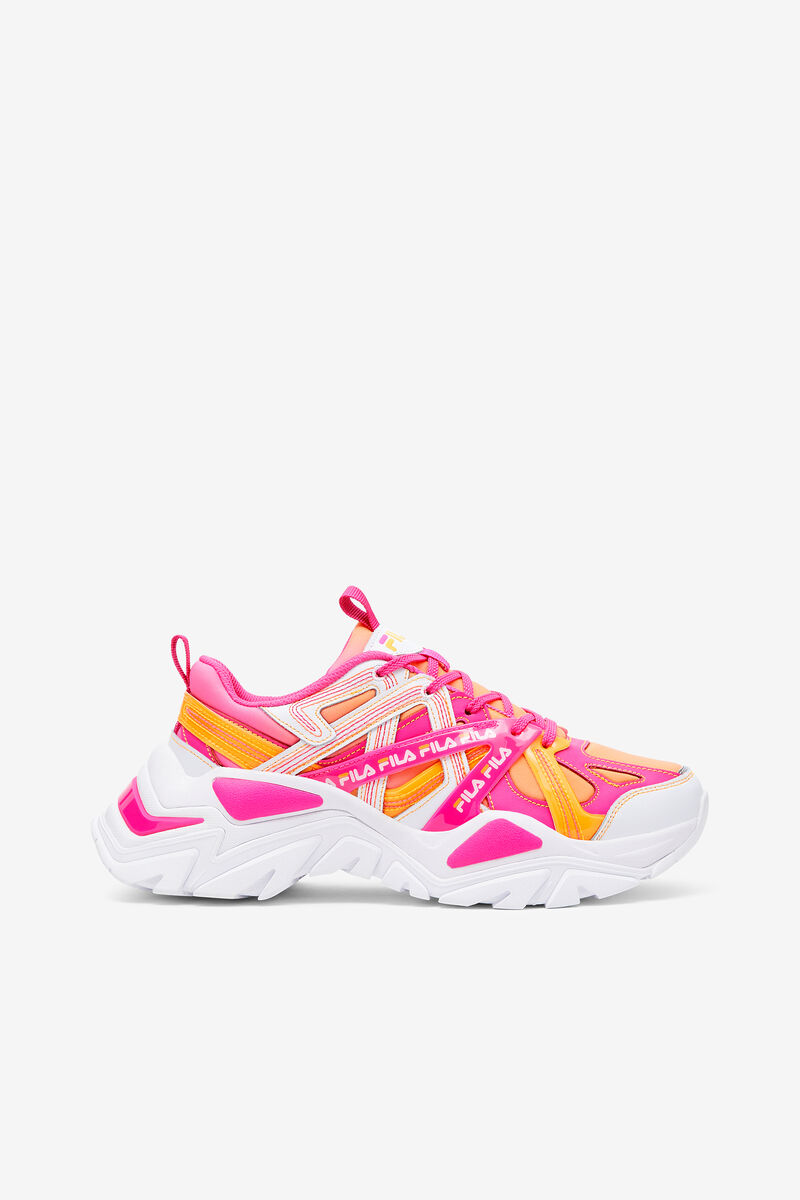 Women's Fila Electrove 2 Stitch Sneakers White / Pink / Orange | LIUOy47CpKY