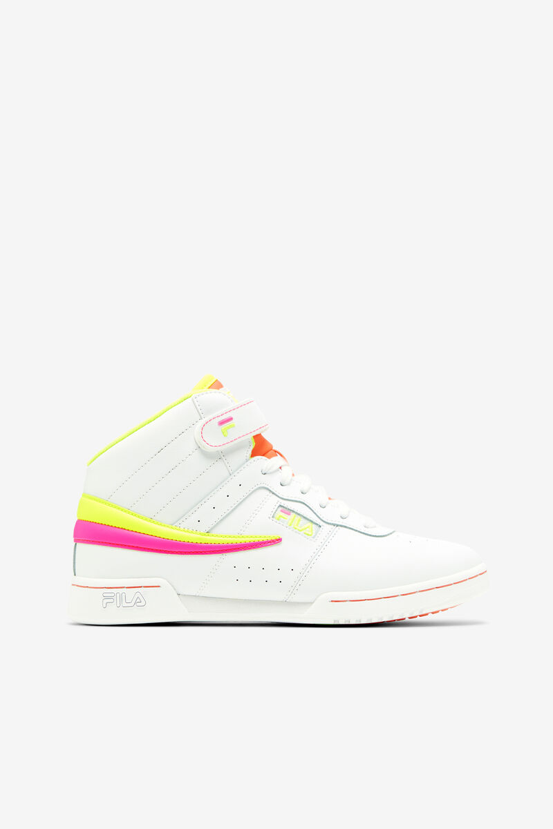 Women's Fila F-13 Sneakers White / Yellow / Pink | 4vMvxfb7QJD