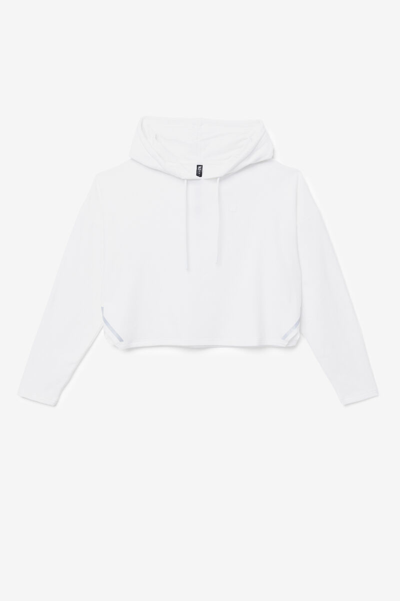 Women's Fila Fi-lux Cropped Hoodie Hoodies White | ocU66OIOUam