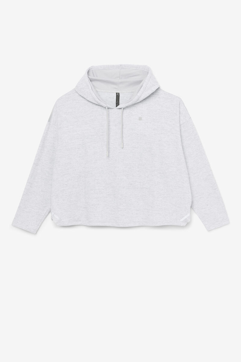 Women's Fila Fi-lux Cropped Hoodie Hoodies Light Grey | ssWHwRewW8x