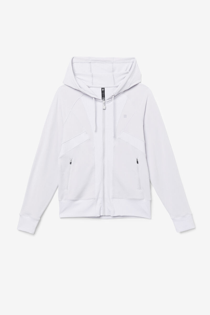 Women's Fila Fi-lux Texture Full Zip Hoodie Jackets Lavender Blue | AbGC5TDhWZa