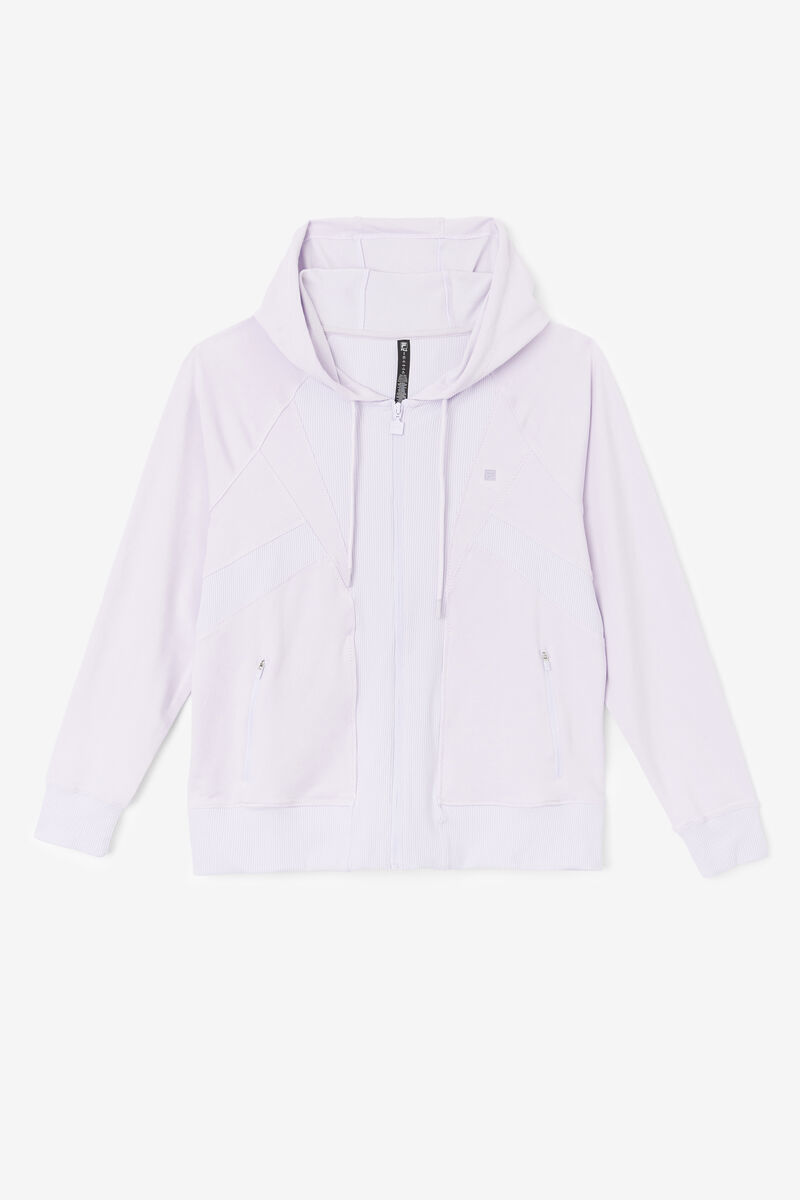 Women's Fila Fi-lux Texture Full Zip Hoodie Hoodies Lavender Blue | rOocLX3sABm