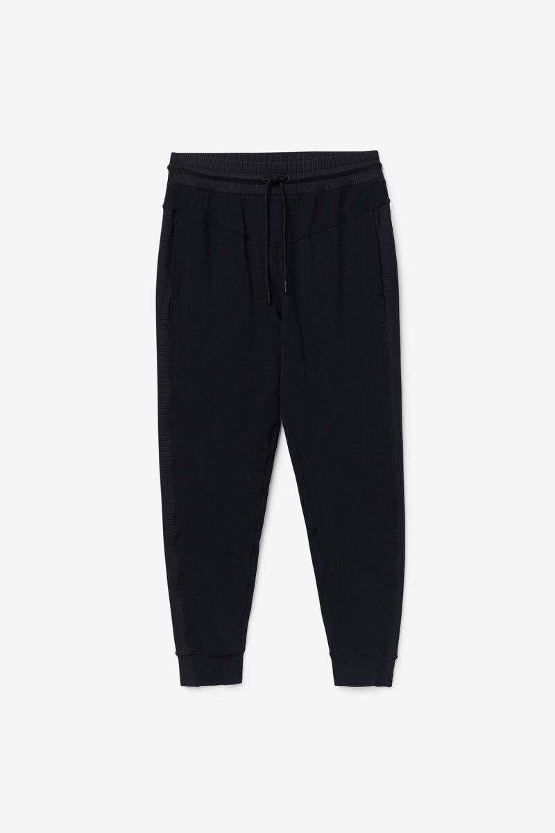 Women's Fila Fi-lux Texture Jogger Pants Black | o4mUOqfM41X