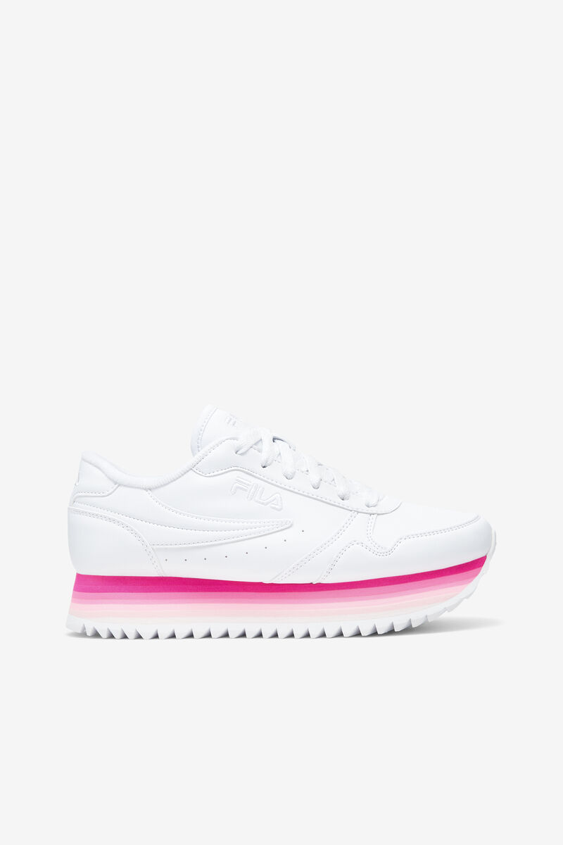 Women's Fila Fila Orbit Stripe Sneakers White / Pink / Pink | xpLImKFAnzP