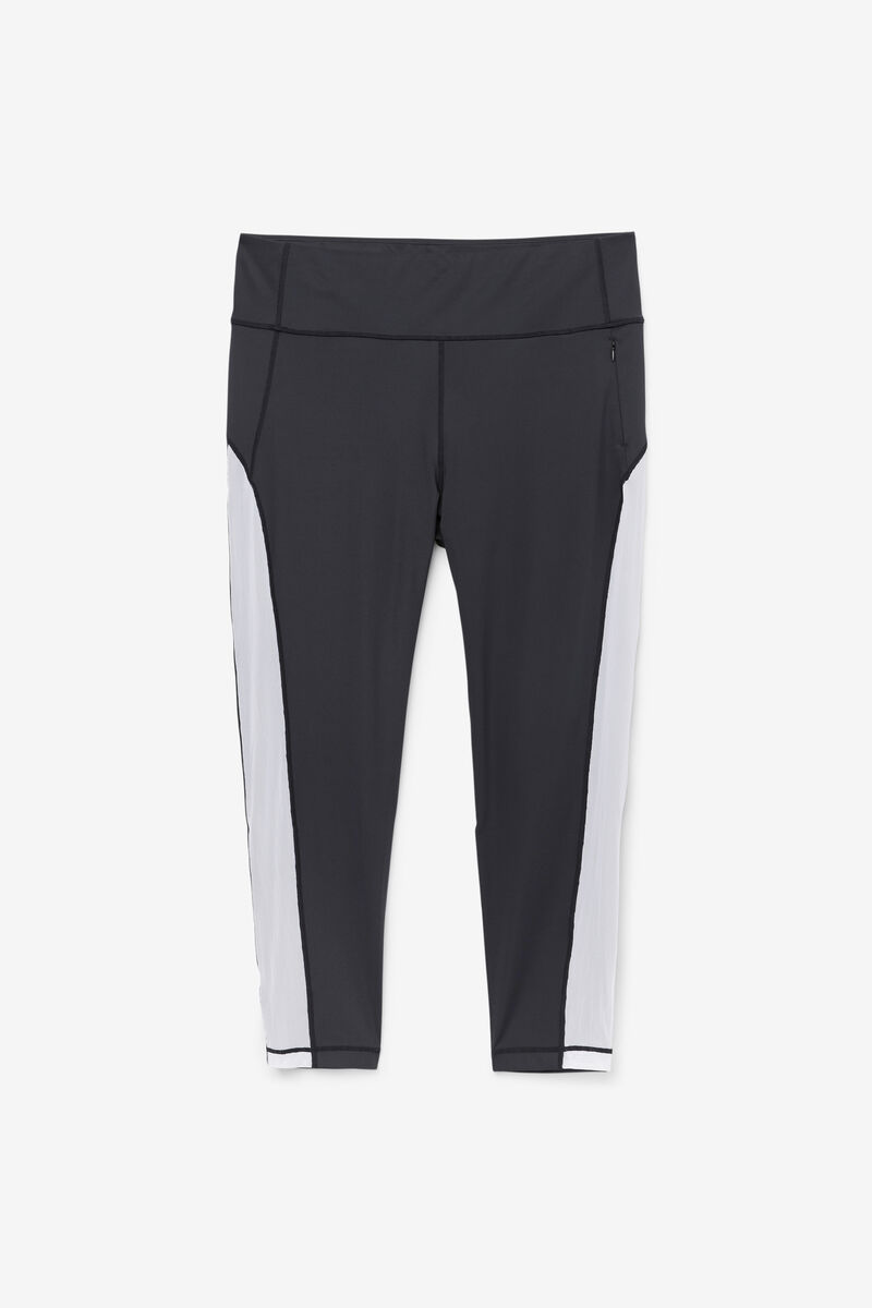 Women's Fila Forza Contrast 7/8 Leggings Leggings Black / White | YgI4mJpJaFY