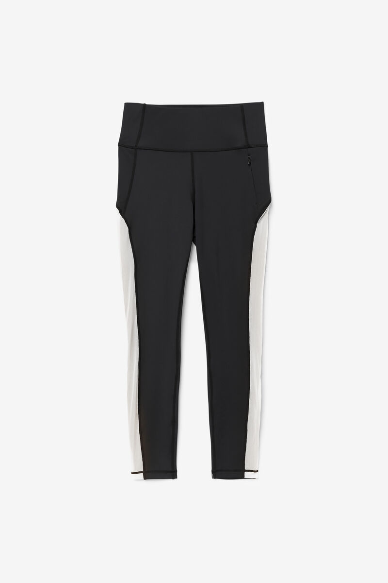 Women's Fila Forza Contrast 7/8 Leggings Leggings Black / White / Black | hJIOWFpPKcn