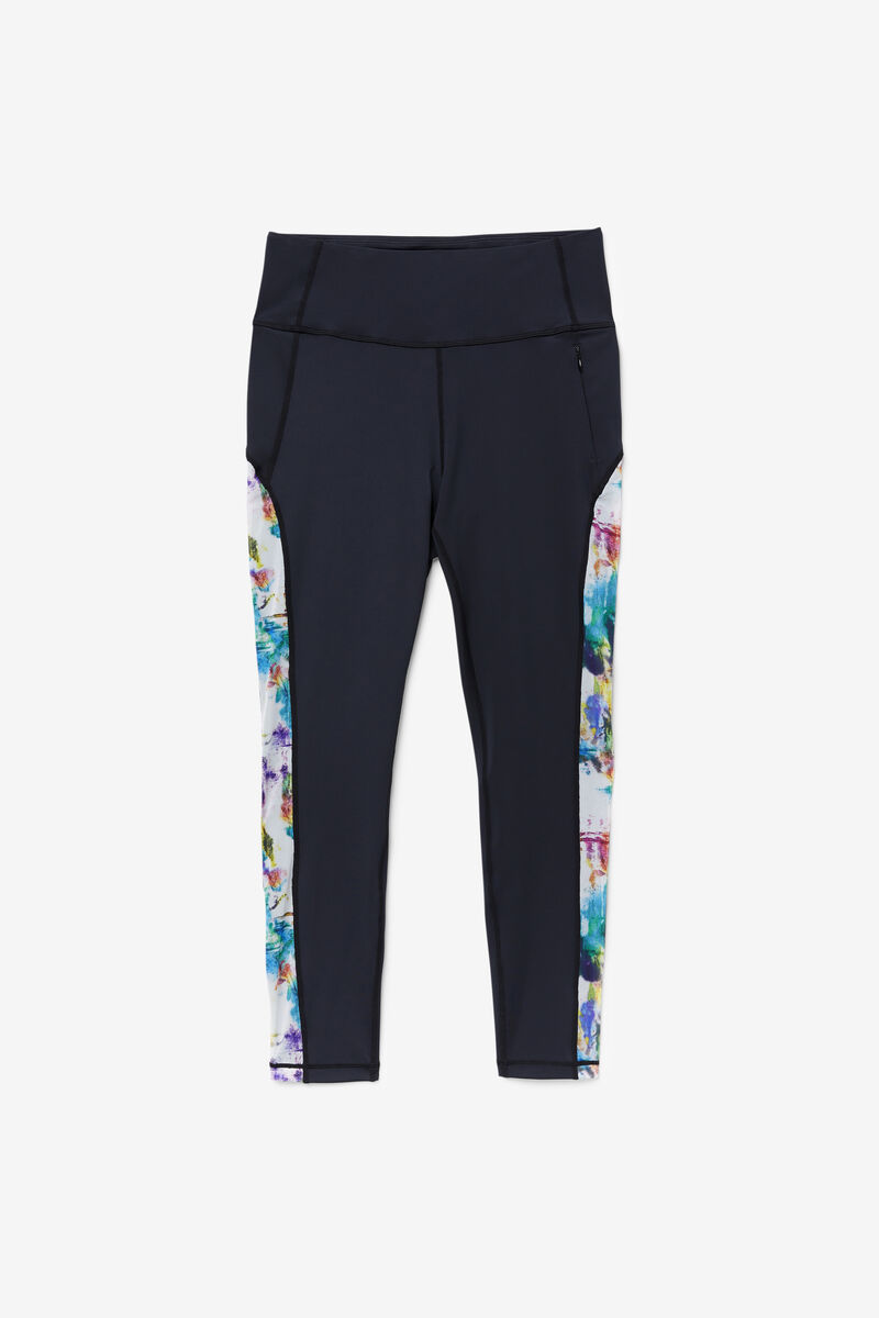 Women's Fila Forza Contrast 7/8 Leggings Leggings Black / Black | oFz3avptKrM