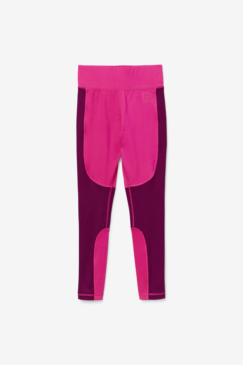 Women's Fila Forza Textured Long Legging Leggings Light Pink / Purple | 9SM2hQ6QO6o