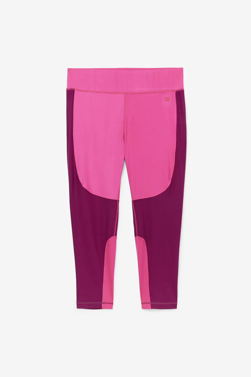 Women's Fila Forza Textured Long Legging Leggings Light Pink / Purple | mKwJcKtRhVB