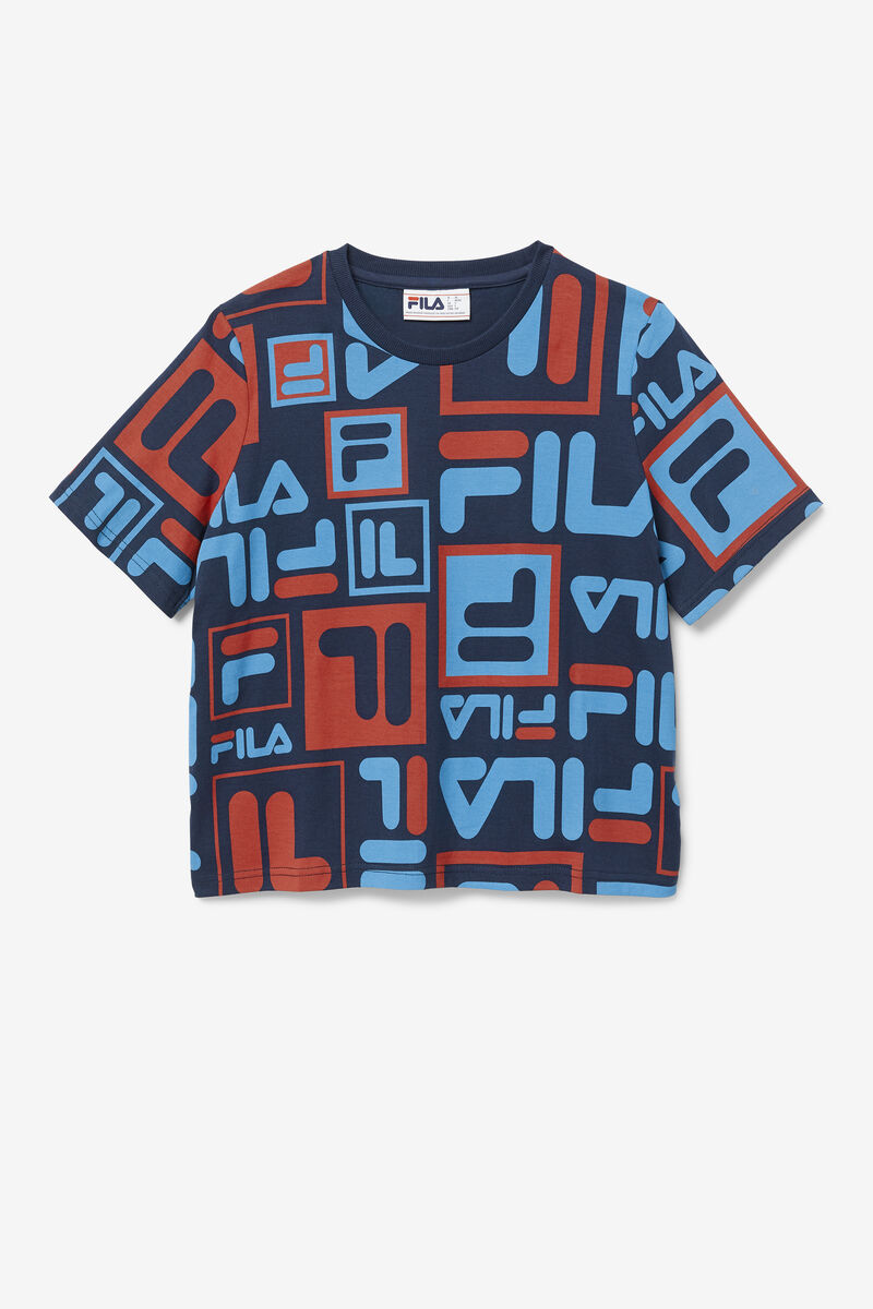 Women's Fila Josephine T Shirts Navy / Blue / Red | Nb3TrSsmtHB