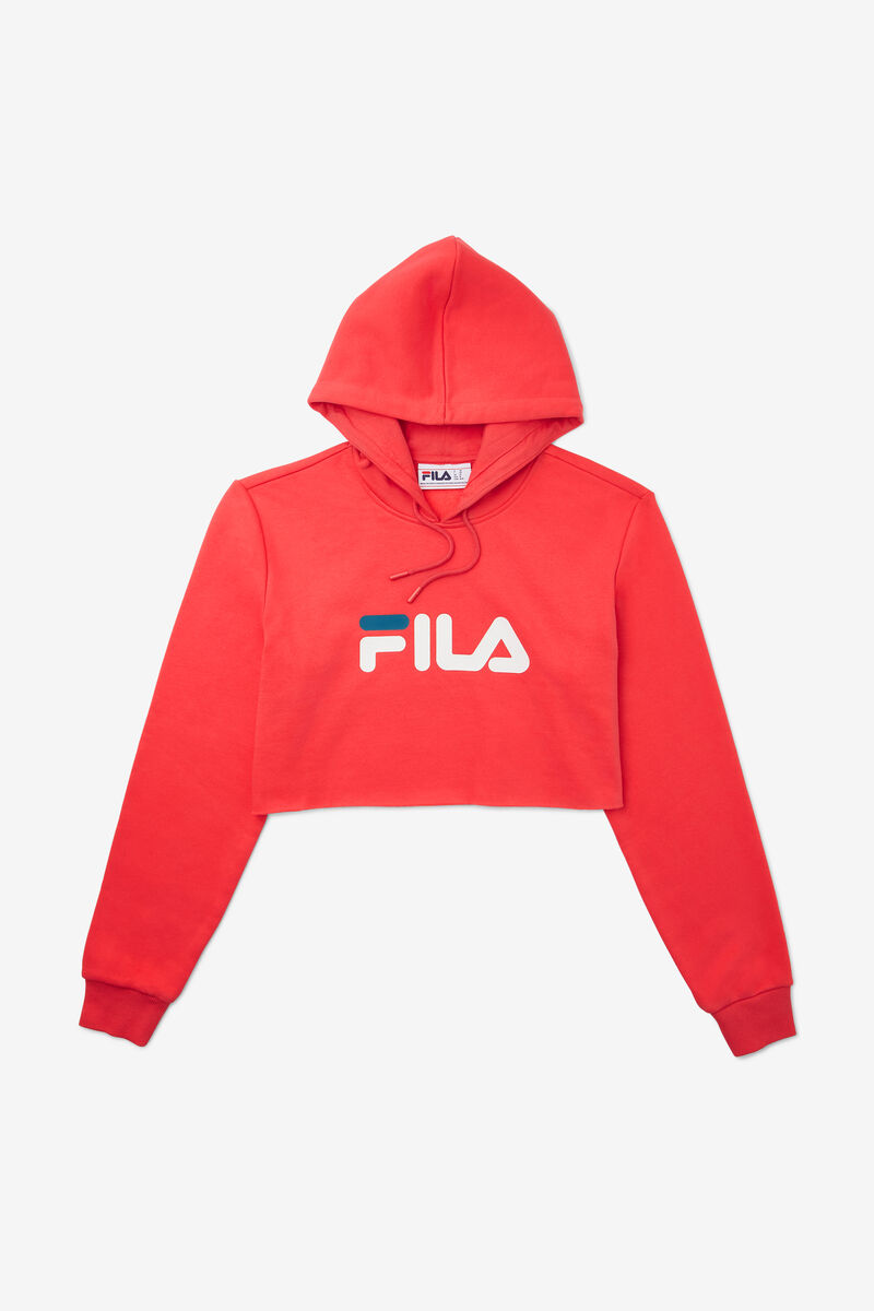 Women's Fila Lalage Cropped Hoodie Hoodies White / Blue | ZPEL4UdxUdr