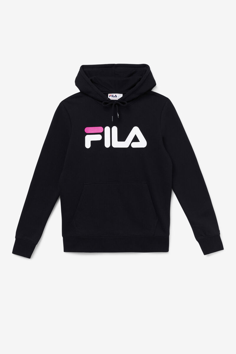 Women's Fila Lucy Hoodie Hoodies Black / White / Pink | AohXkOzxPTt
