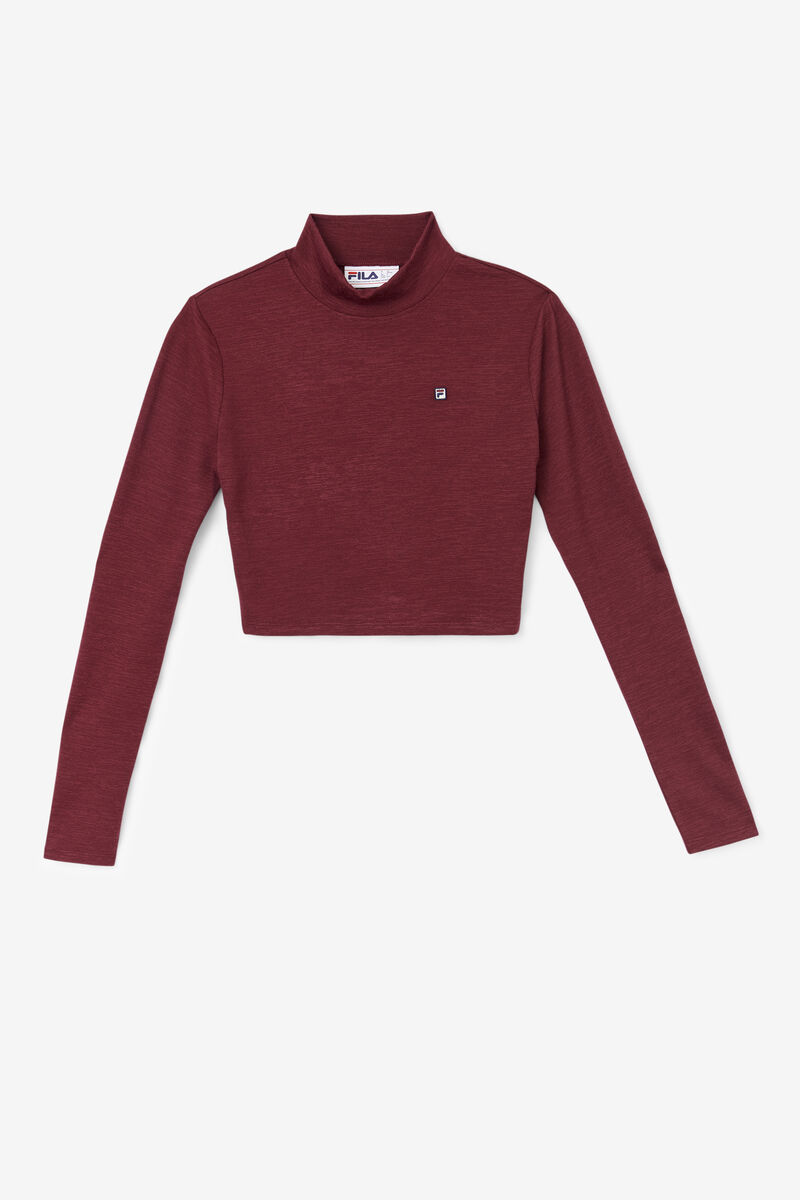 Women's Fila Luise Turtleneck Top T Shirts Brown | q2Je8Ald6mf