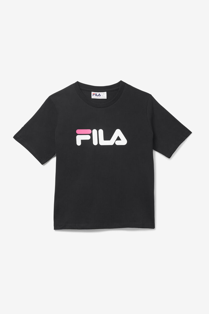 Women's Fila Miss Eagle T Shirts Black / White / Pink | QiGV1ASAa6G