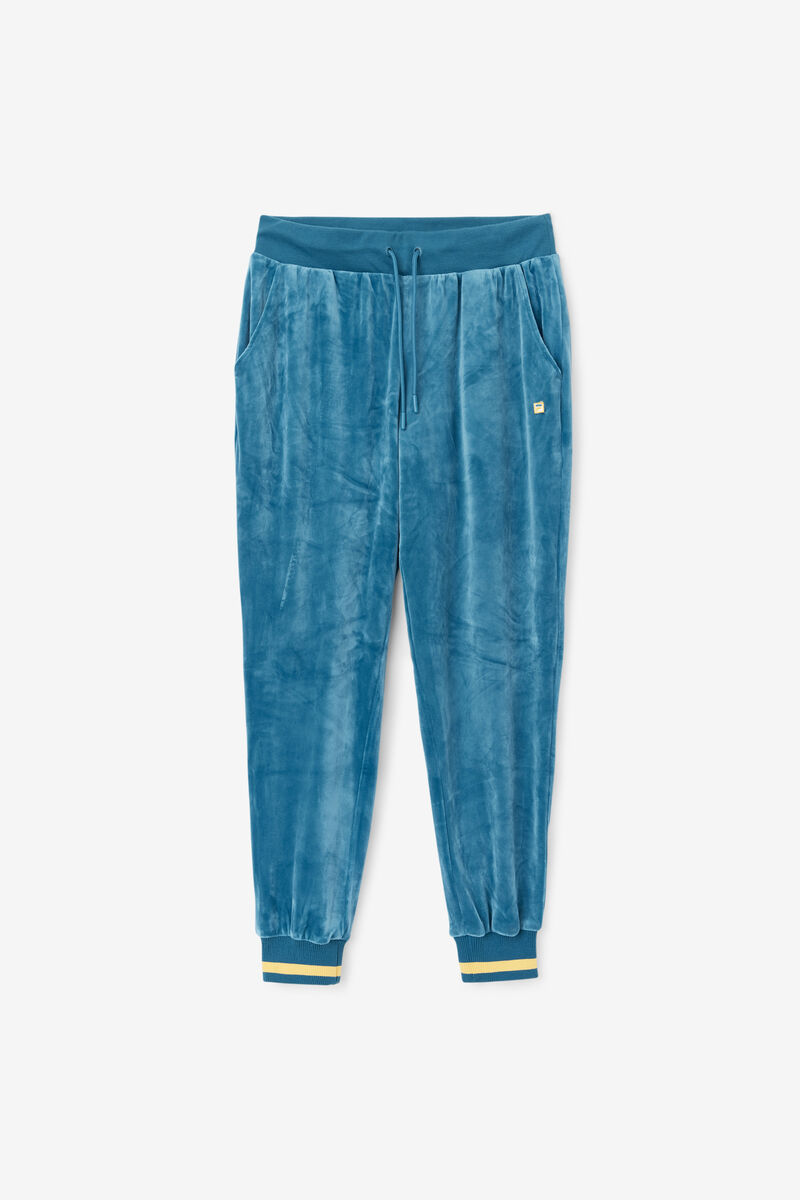 Women's Fila Omorose Velour Jogger Tracksuits Blue Coral | feCPMfpjVUl
