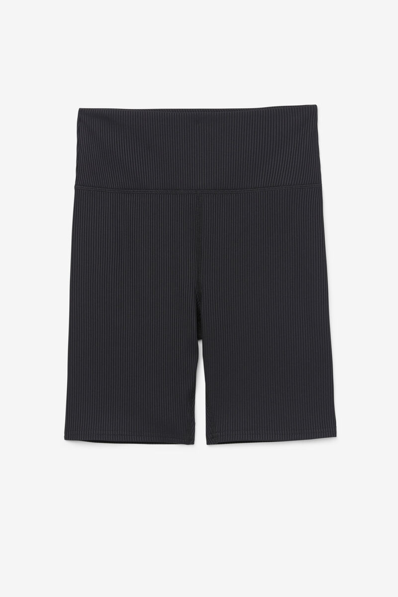 Women's Fila Ribbed Essentials | Cam High Rise Bike Short Shorts Black | B7xoavFdyk3