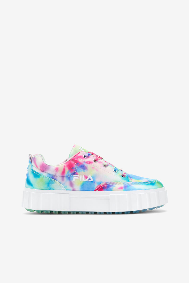 Women's Fila Sandblast Low Mottled Tie Dye Sneakers Green / Blue / White | LBiZLjTGj3x