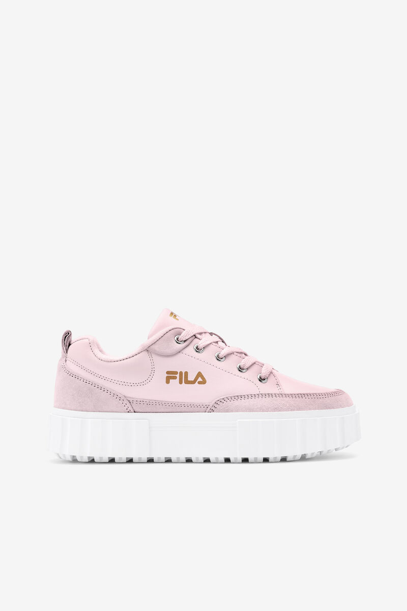 Women's Fila Sandblast Low Sneakers Pink / White / Metal Gold | h5WonaPEnVg