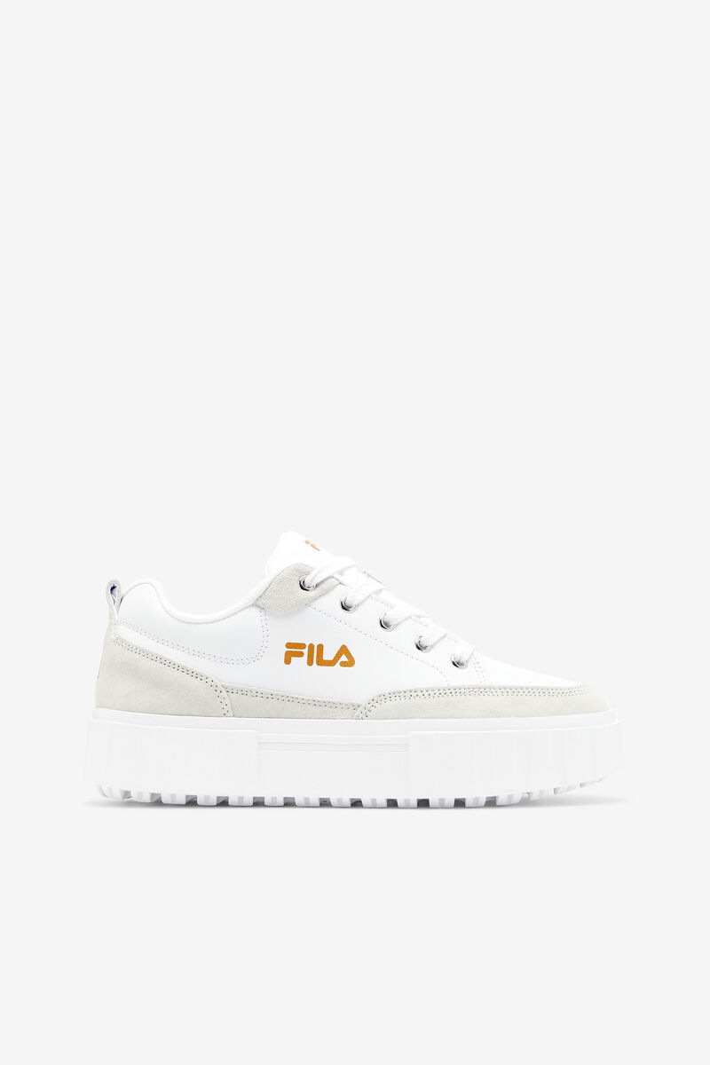 Women's Fila Sandblast Low Sneakers White / White / Metal Gold | Ycr4nfvF6Uw