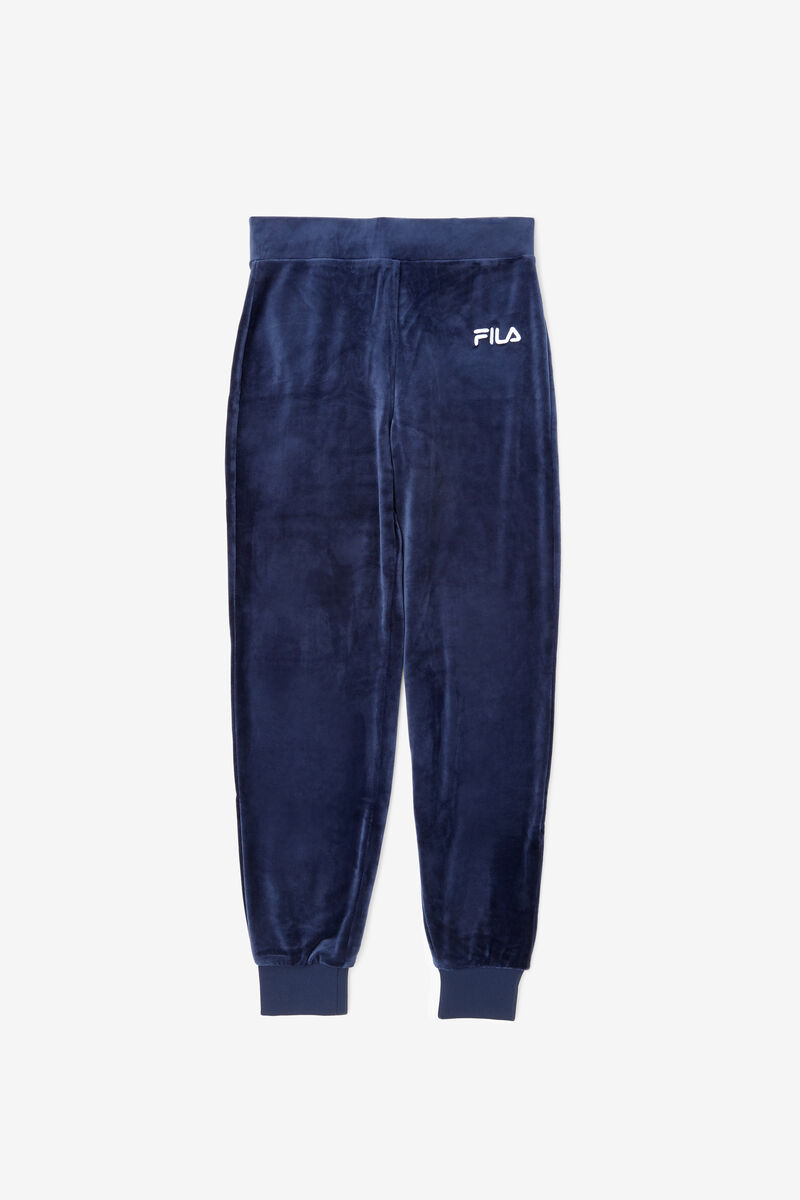 Women's Fila Sara Velour Jogger Pants Navy | aIwcaFOUY73