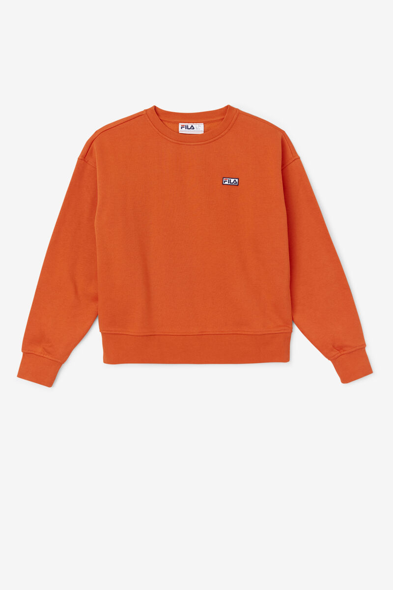 Women's Fila Stina Crew Sweatshirts Orange | jqFhGBQUhCU