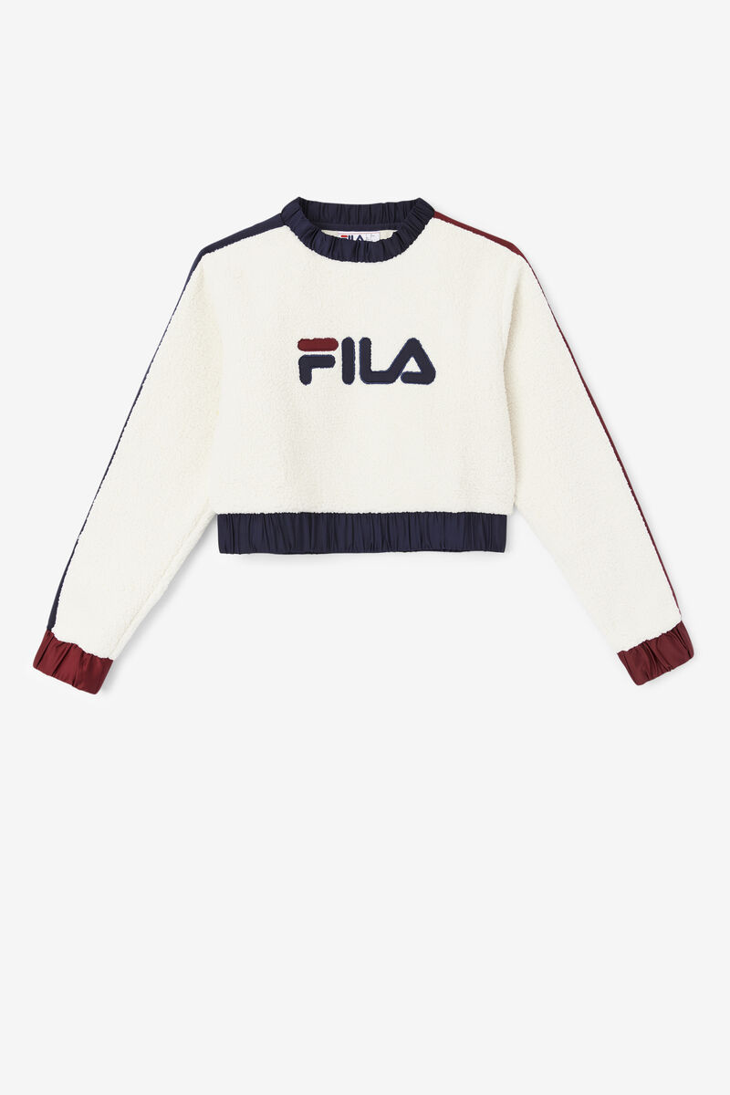 Women's Fila Tabitha Crewneck Tracksuits Navy / Brown | UbuN7NpQYdh
