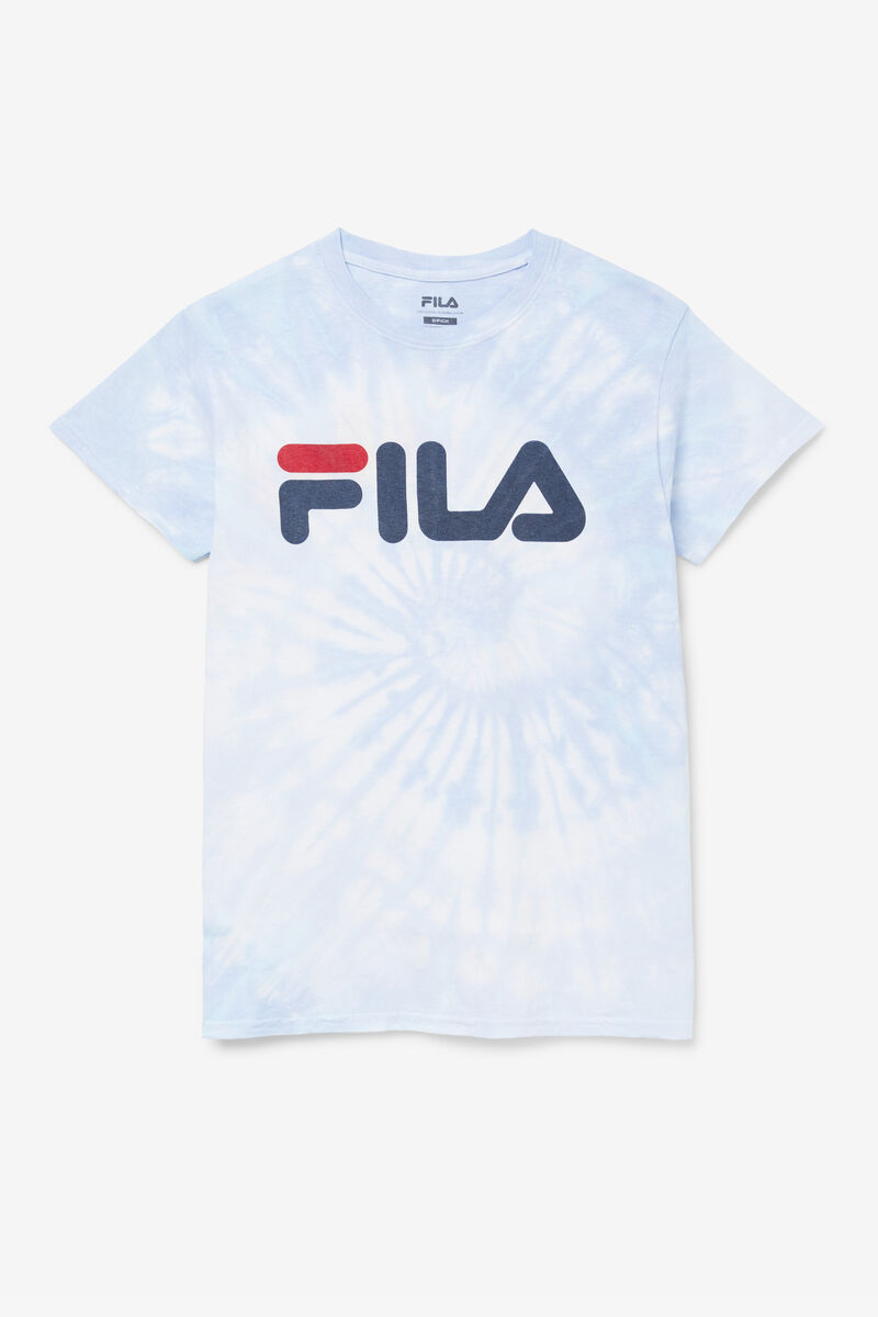 Women's Fila Tie Dye Logo T Shirts Light Blue | GxBnV5dPS8Y