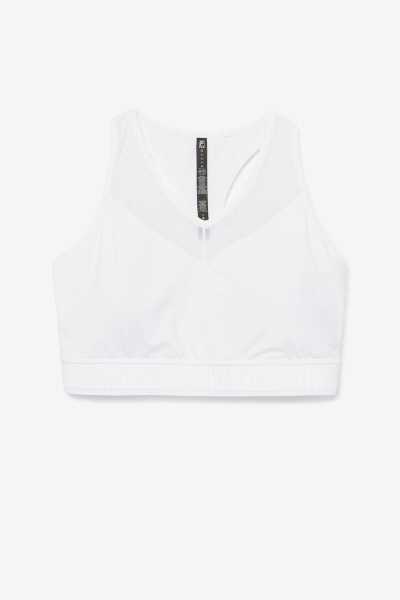 Women's Fila Uplift Racerback Bra Top Sports Bra White | hSkVyOREbPq