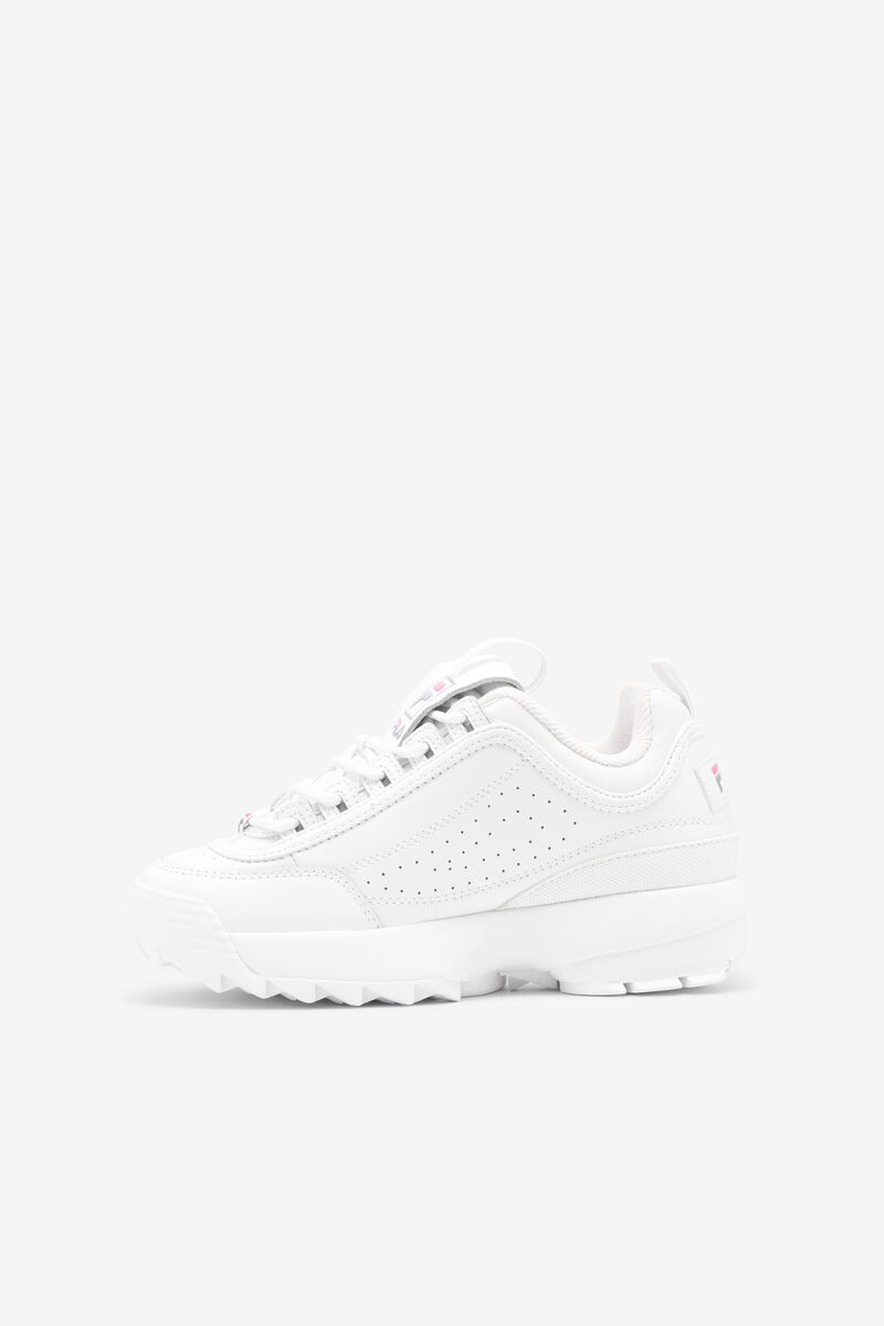 Kids' Fila Big Disruptor 2 Logo Reveal Platform Shoes White / Pink | 3Um6Cp3Mome
