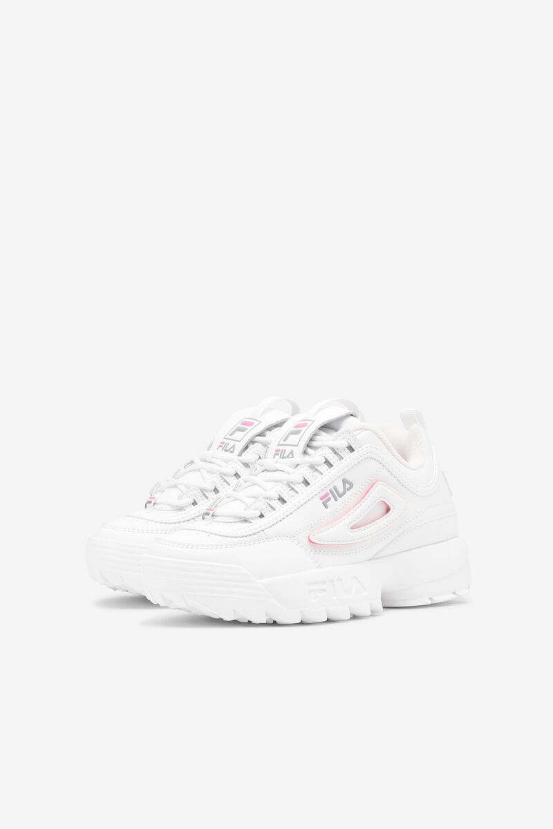 Kids' Fila Big Disruptor 2 Logo Reveal Platform Shoes White / Pink | 3Um6Cp3Mome