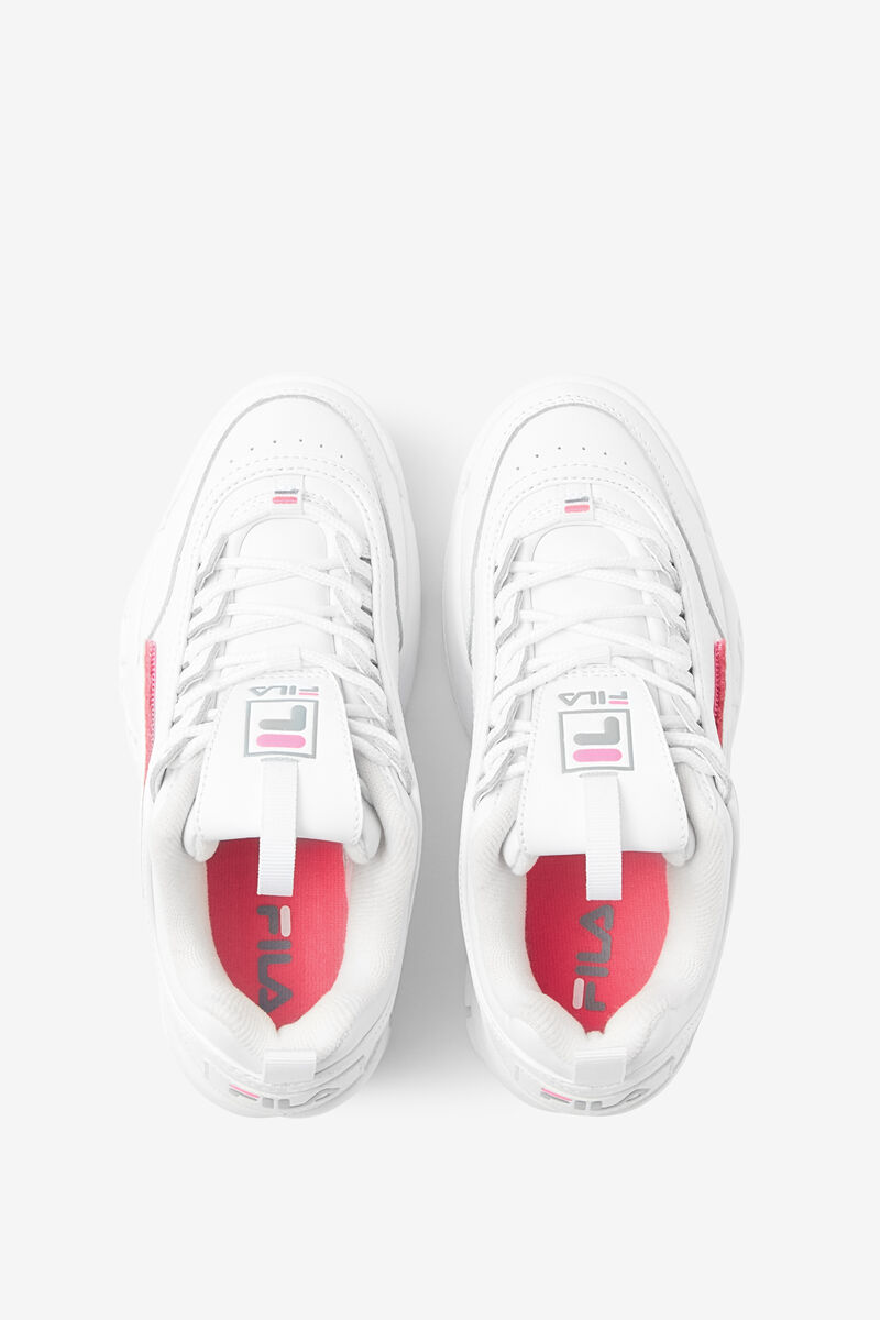 Kids' Fila Big Disruptor 2 Logo Reveal Platform Shoes White / Pink | 3Um6Cp3Mome