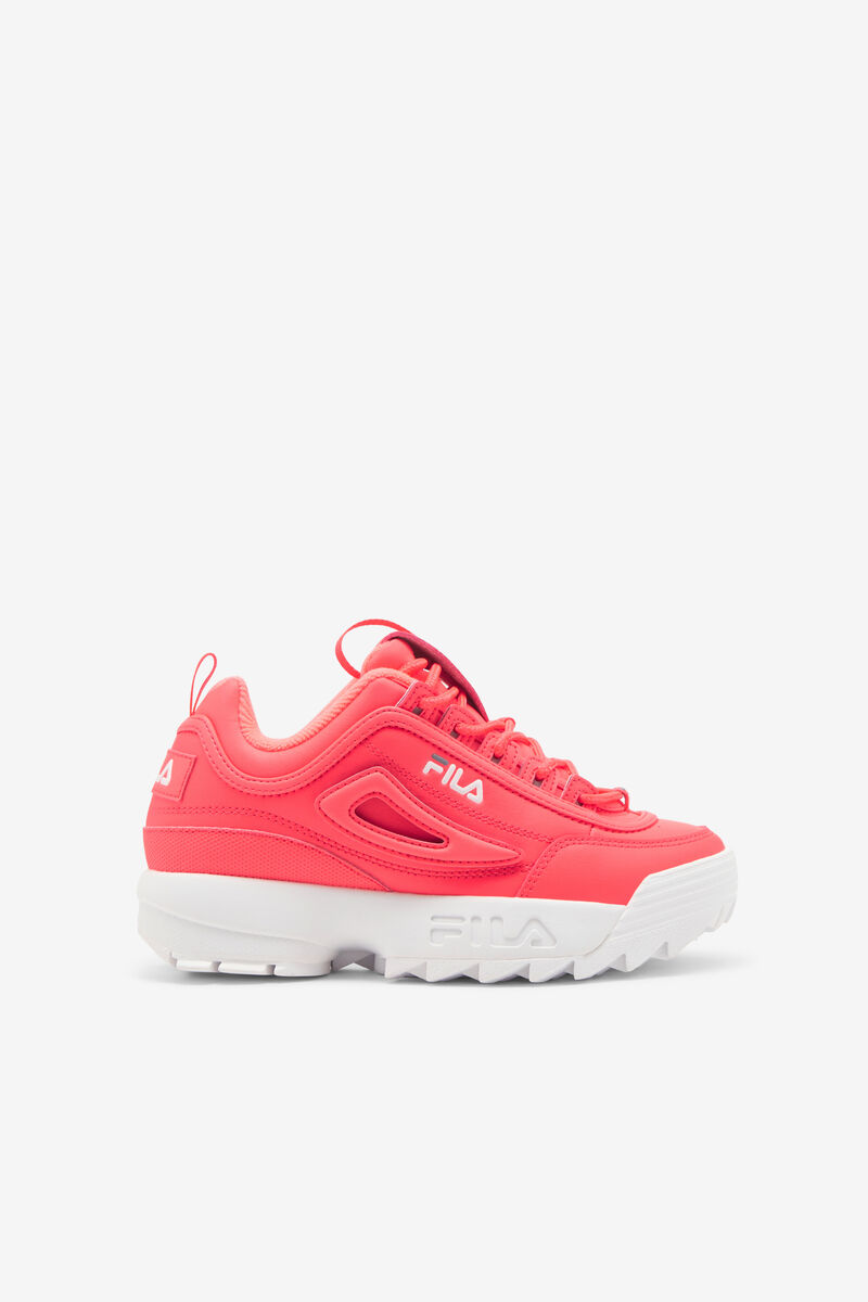 Kids\' Fila Big Disruptor 2 Logo Reveal Platform Shoes Deep Pink / White | SUyGtMMtsYR