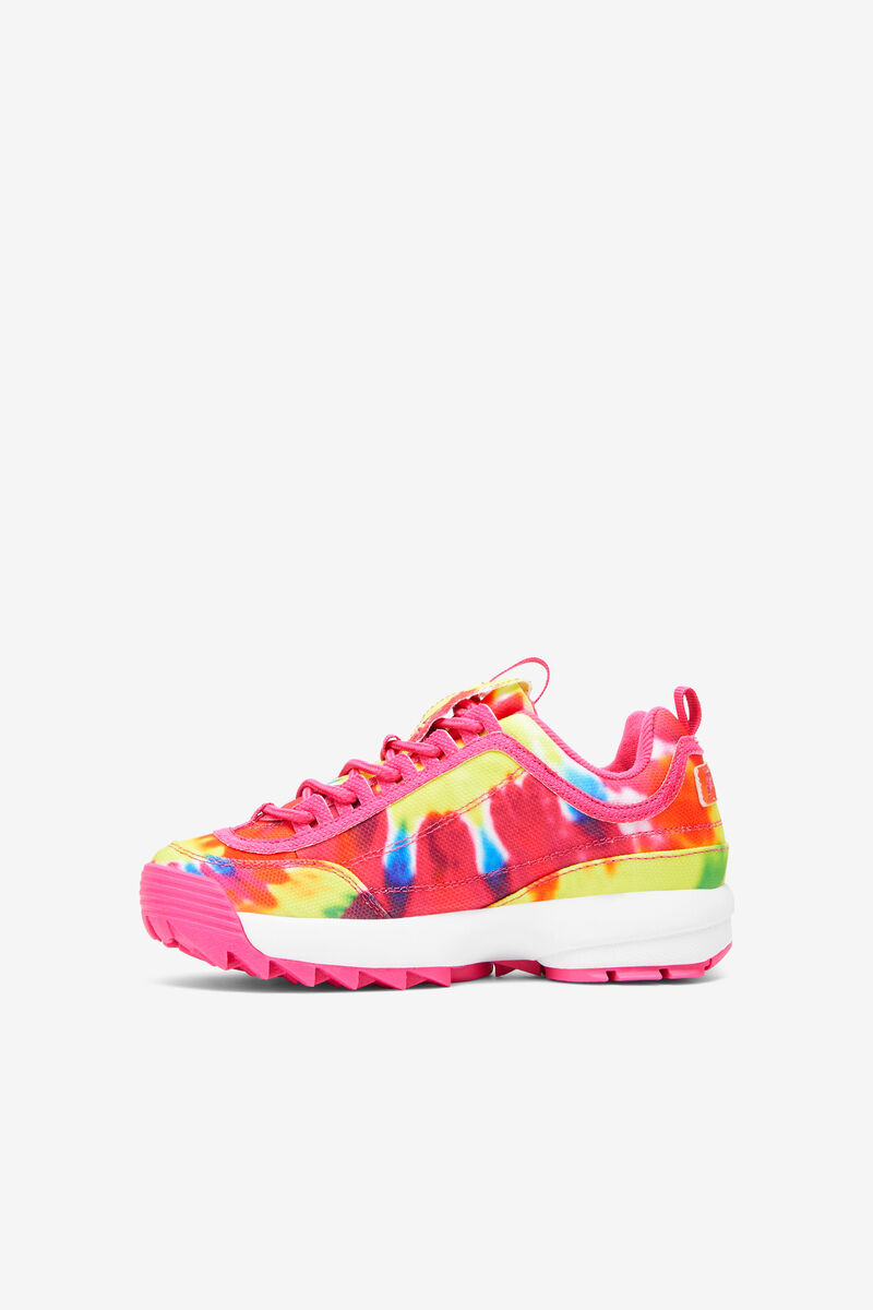 Kids' Fila Big Disruptor 2 Tie Dye Platform Shoes Multicolor / Pink / White | 78bBKA9wRms