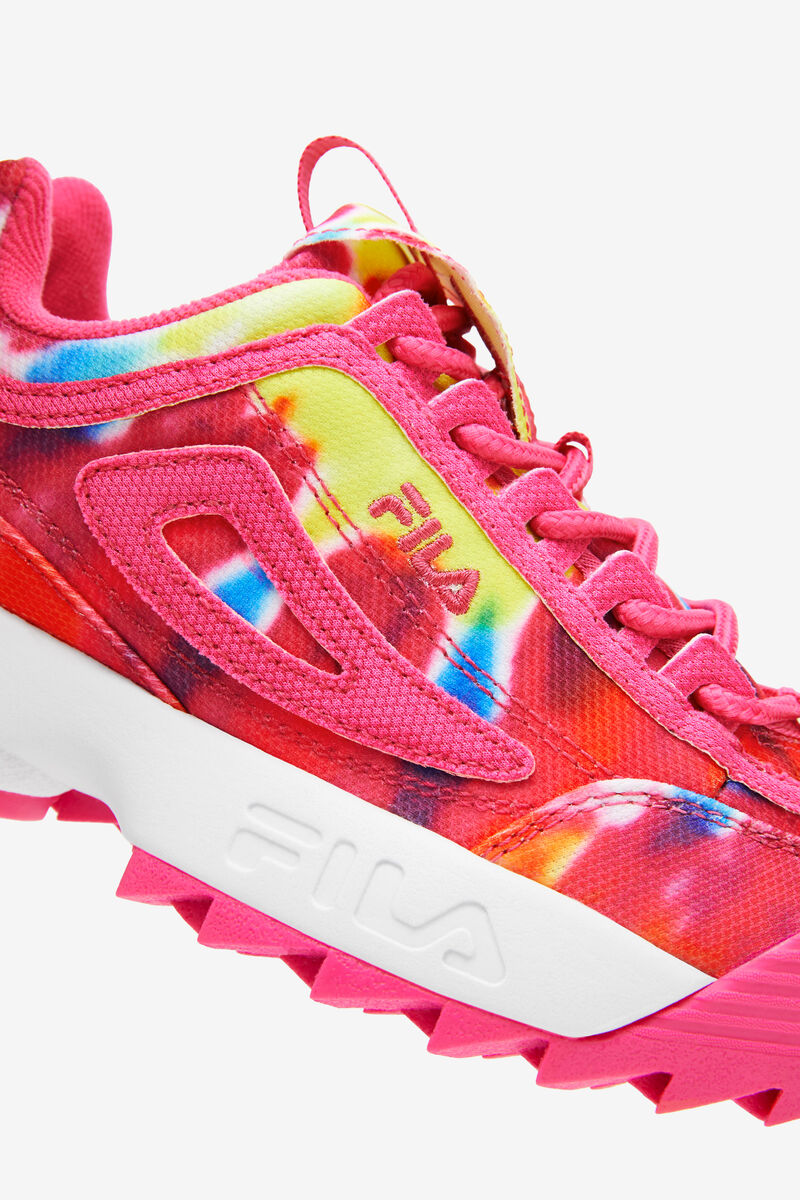 Kids' Fila Big Disruptor 2 Tie Dye Platform Shoes Multicolor / Pink / White | 78bBKA9wRms