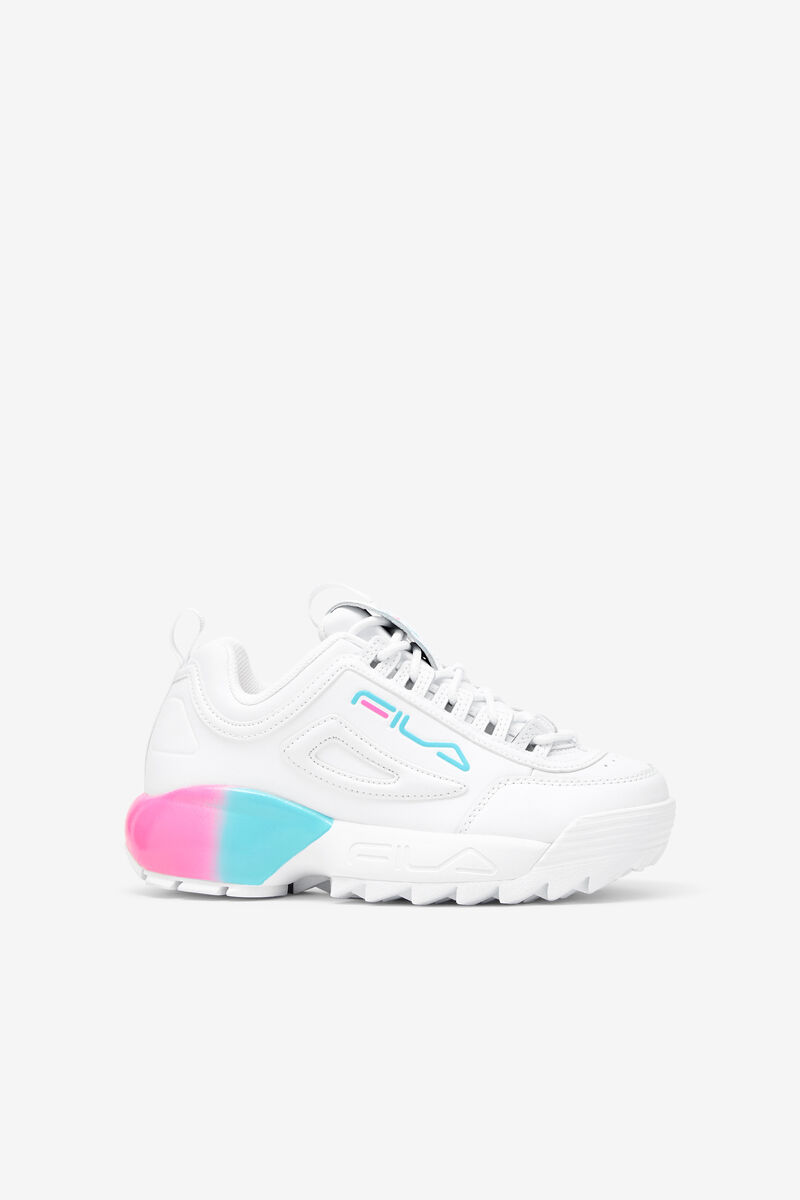 Kids\' Fila Big Disruptor 2a Platform Shoes White / Pink / Blue | bAbgbQjrQ1E