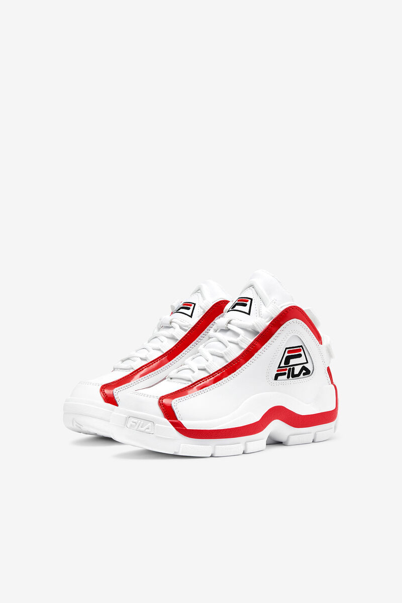 Kids' Fila Big Grant Hill 2 Basketball Shoes White / Red / Black | 1IRoZ3uyjoj