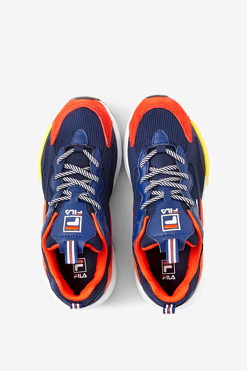 Kids' Fila Big Kids’ Ray Tracer Platform Shoes Navy / Blue / Red | fpNkJKngytd