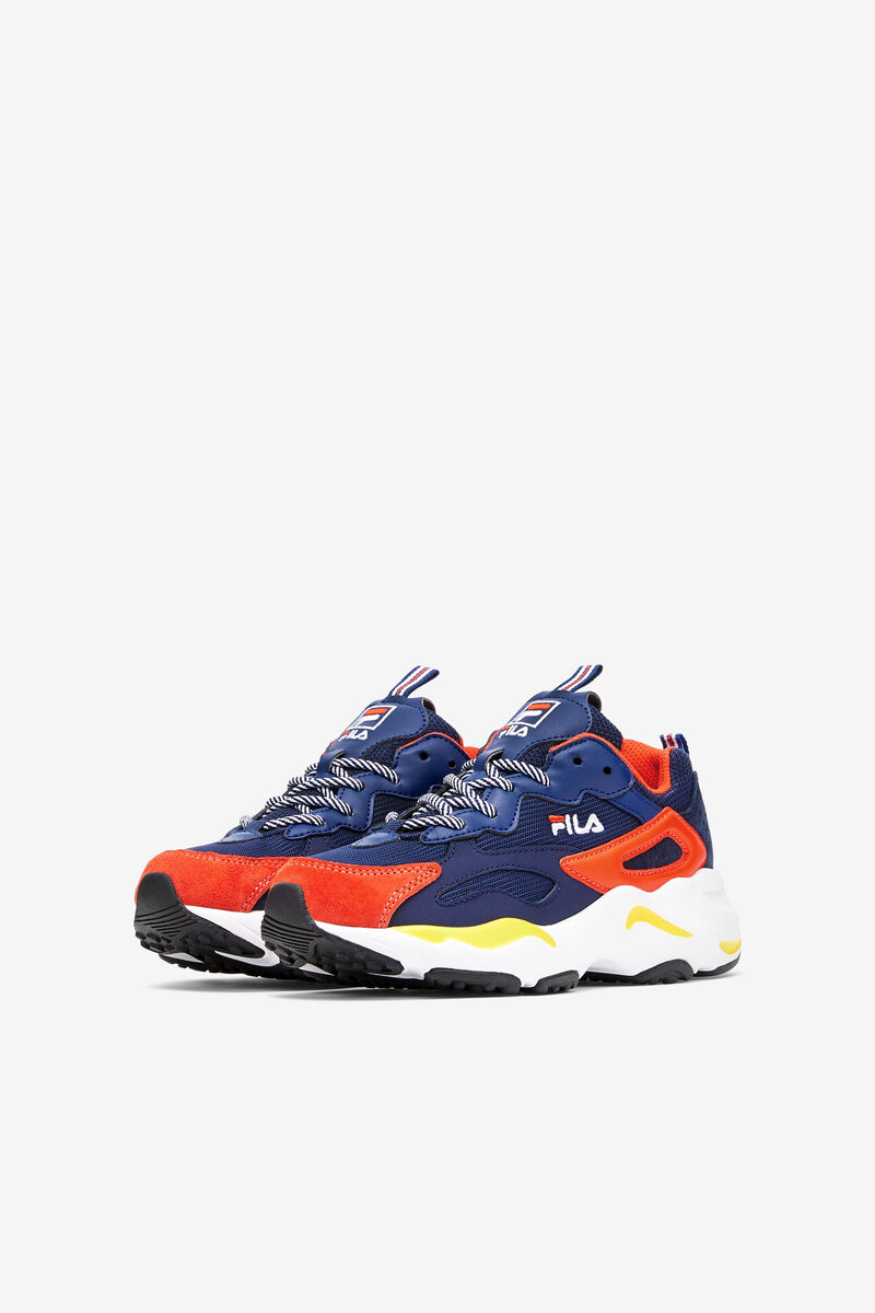Kids' Fila Big Kids’ Ray Tracer Walking Shoes Navy / Blue / Red | 9SCnVwPZ2Oc