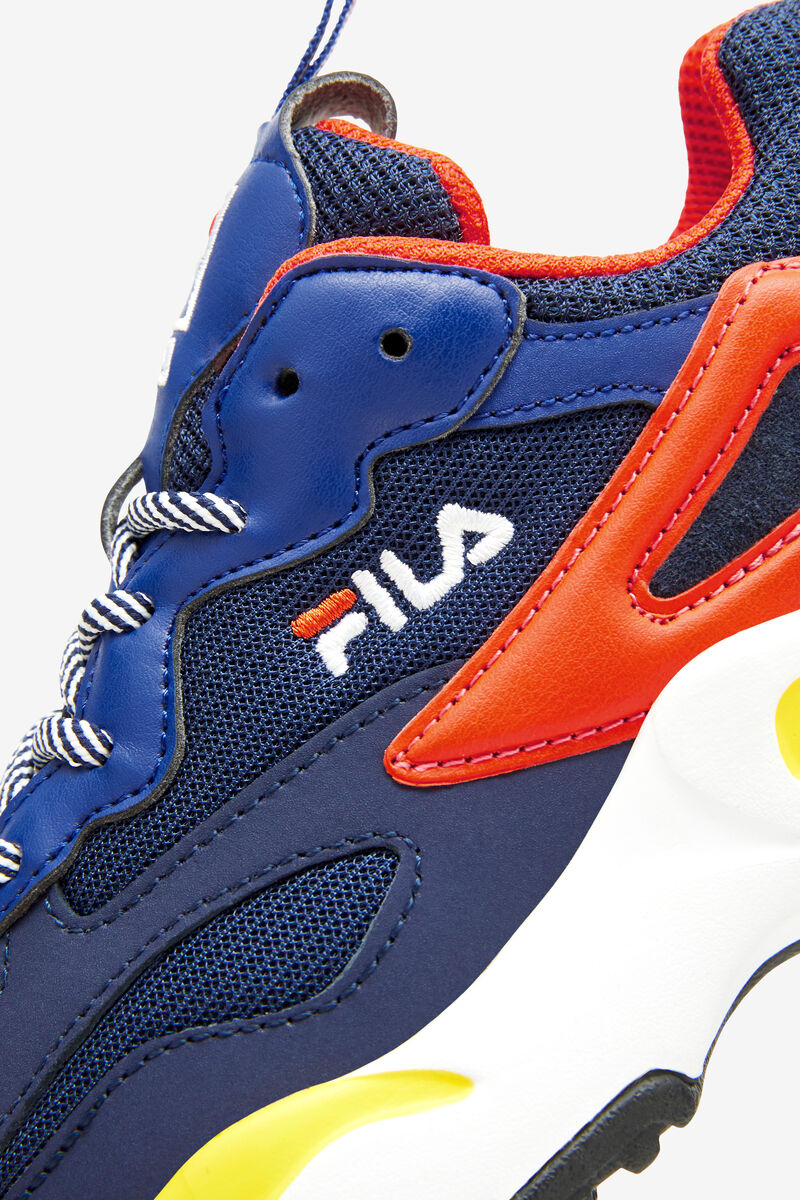 Kids' Fila Big Kids’ Ray Tracer Walking Shoes Navy / Blue / Red | 9SCnVwPZ2Oc