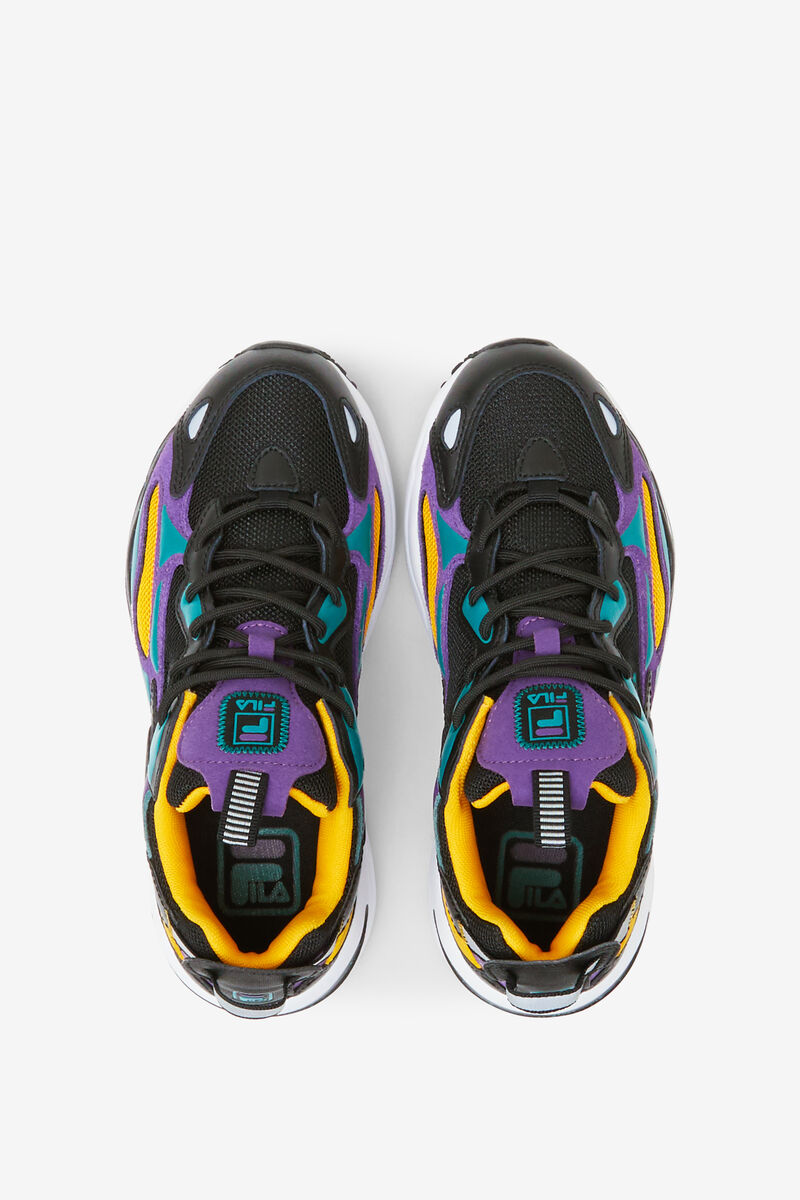 Kids' Fila Big Ray Tracer Apex Platform Shoes Black / Royal Purple / White | vE6tZUh9mHR