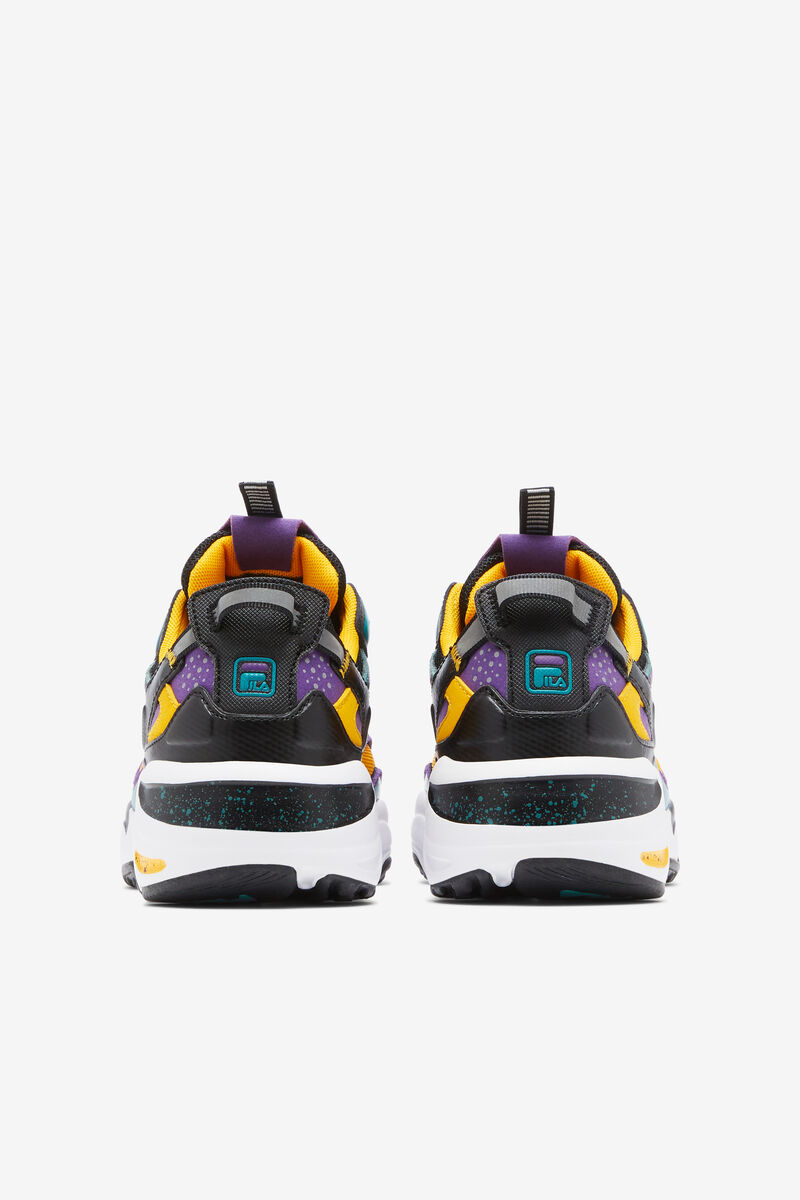 Kids' Fila Big Ray Tracer Apex Platform Shoes Black / Royal Purple / White | vE6tZUh9mHR