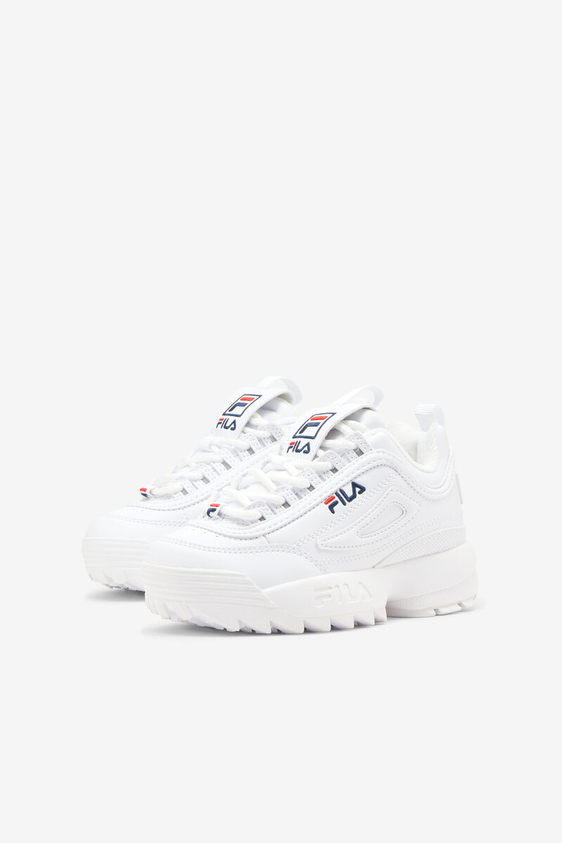Kids' Fila Disruptor 2 Platform Shoes White / Navy / Red | blsRlLPMbLi
